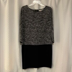 LOFT Black and White 3/4 Sleeve Dress